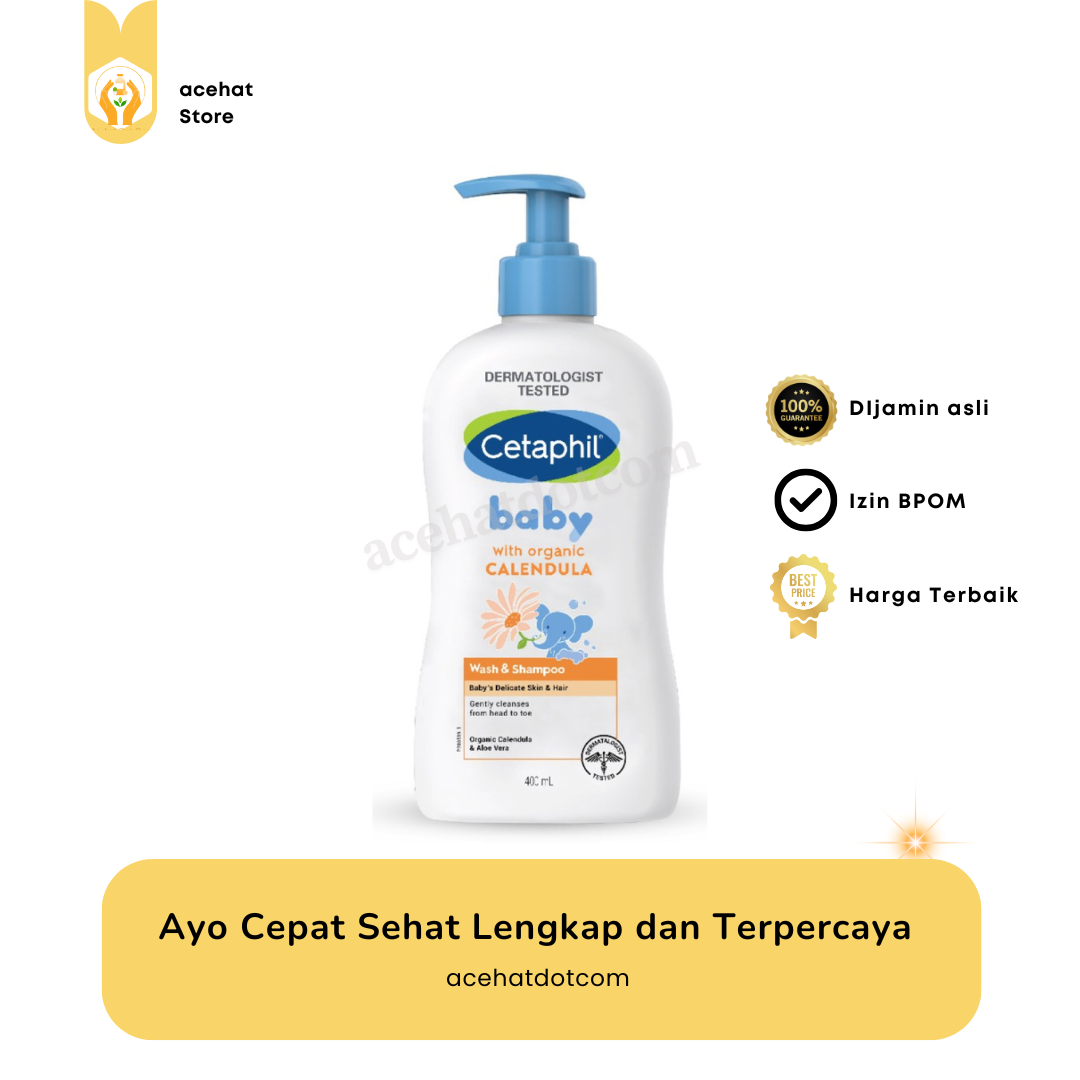 CETAPHIL BABY WASH & SHAMPOO ORG CALENDULA 400 ML BARU