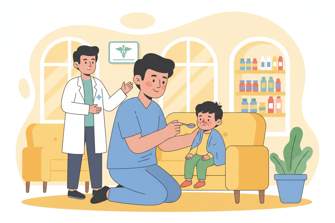 Ilustrasi cara mengatasi batuk pilek pada anak dengan aman - panduan lengkap untuk orang tua dari apoteker Acehat.id