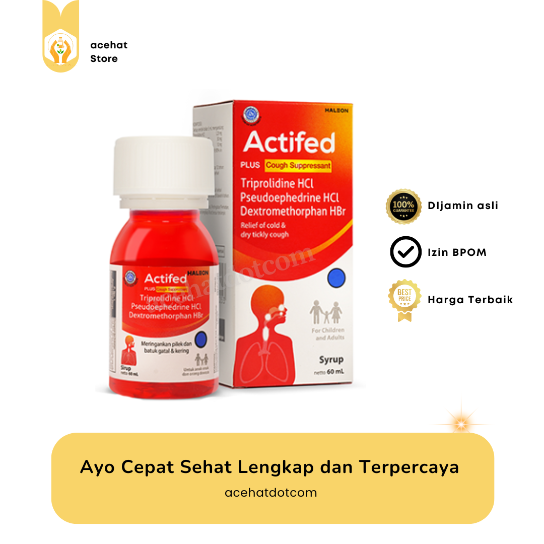 ACTIFED PLUS COUGH SUPRESSANT SYR 60 ML (MERAH)