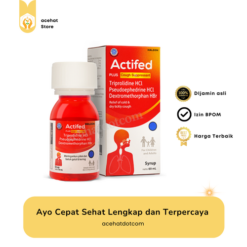ACTIFED PLUS COUGH SUPRESSANT SYR 60 ML (MERAH)