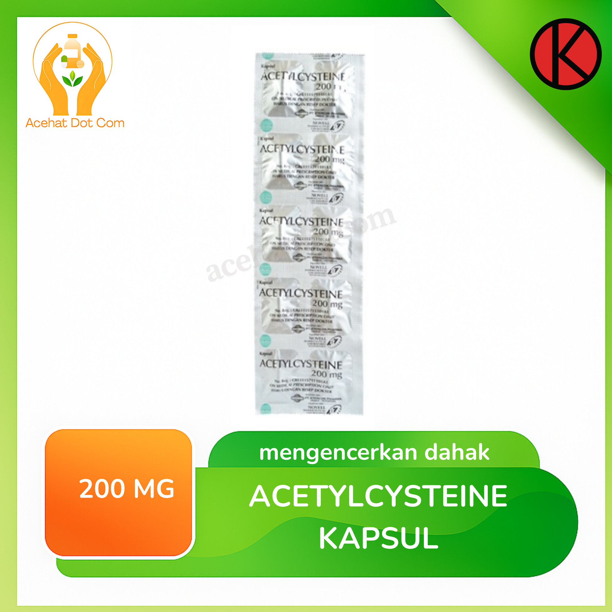ACETYLCYSTEIN 200 mg 10 strip @10 kapsul