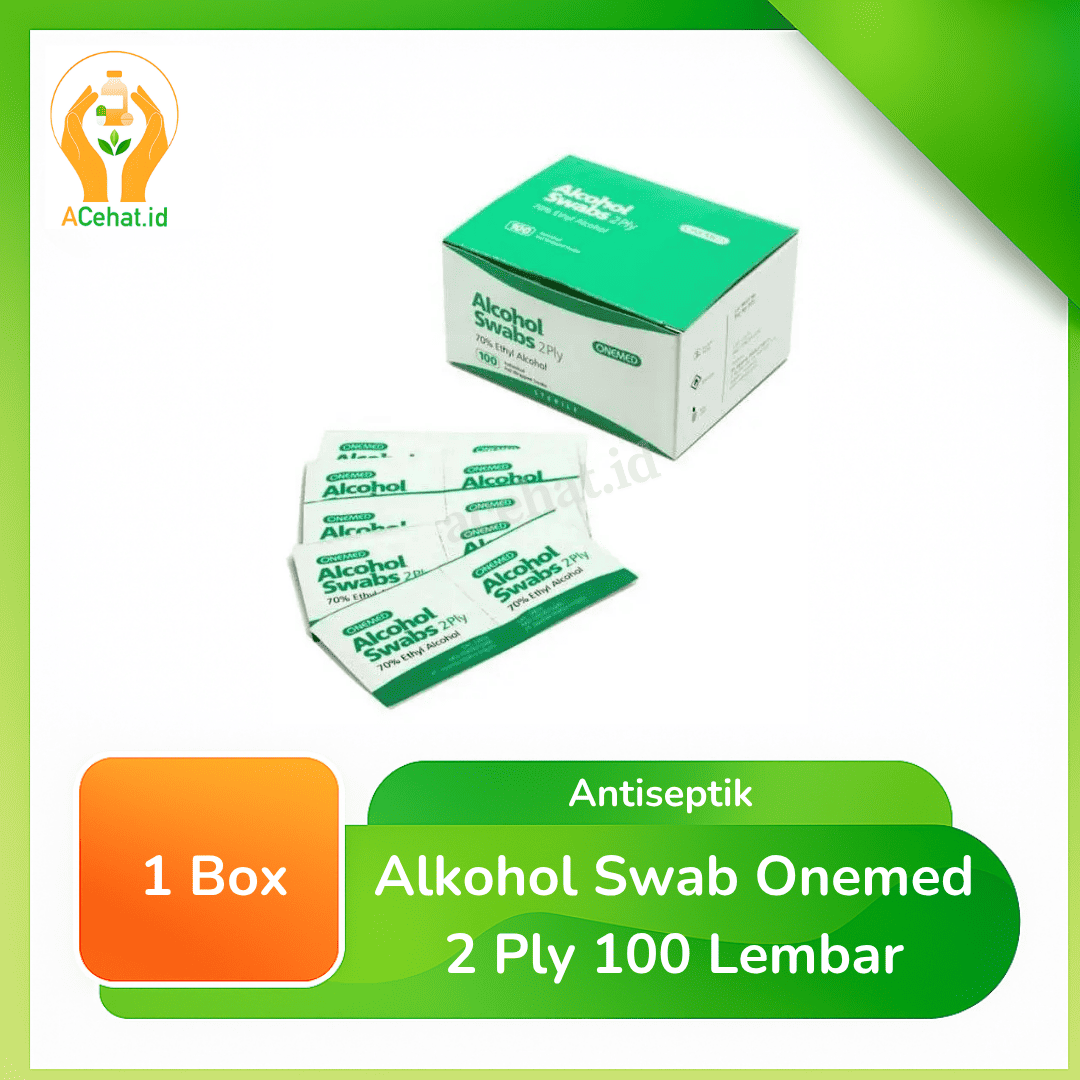 Alkohol Swab Onemed 2 Ply 100 Lembar