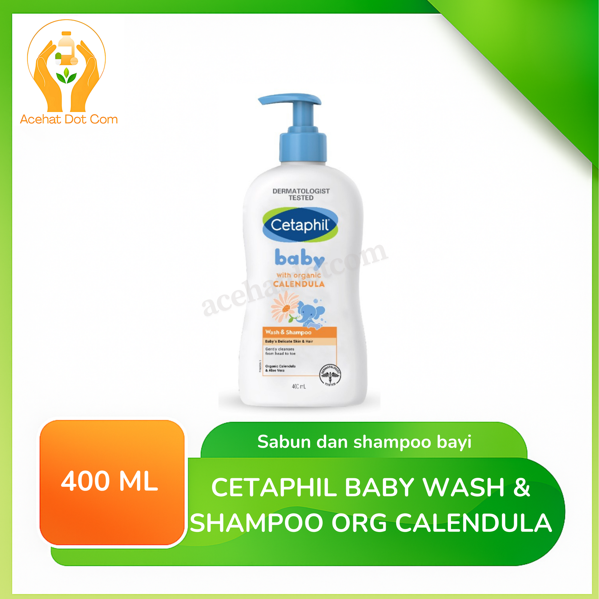 CETAPHIL BABY WASH & SHAMPOO ORG CALENDULA 400 ML NEW
