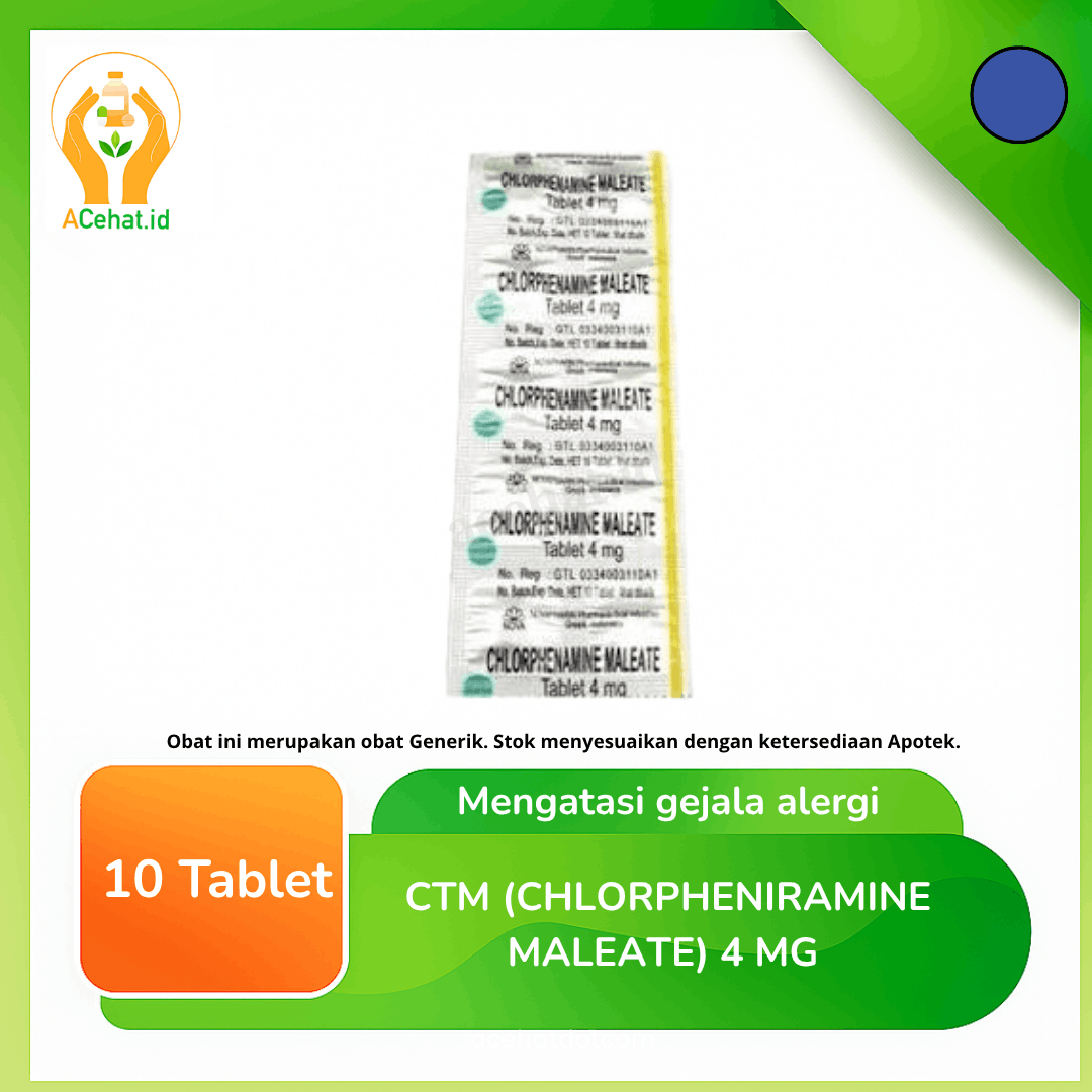 CTM (Chlorpheniramine Maleate) 4 mg 10 Tablet