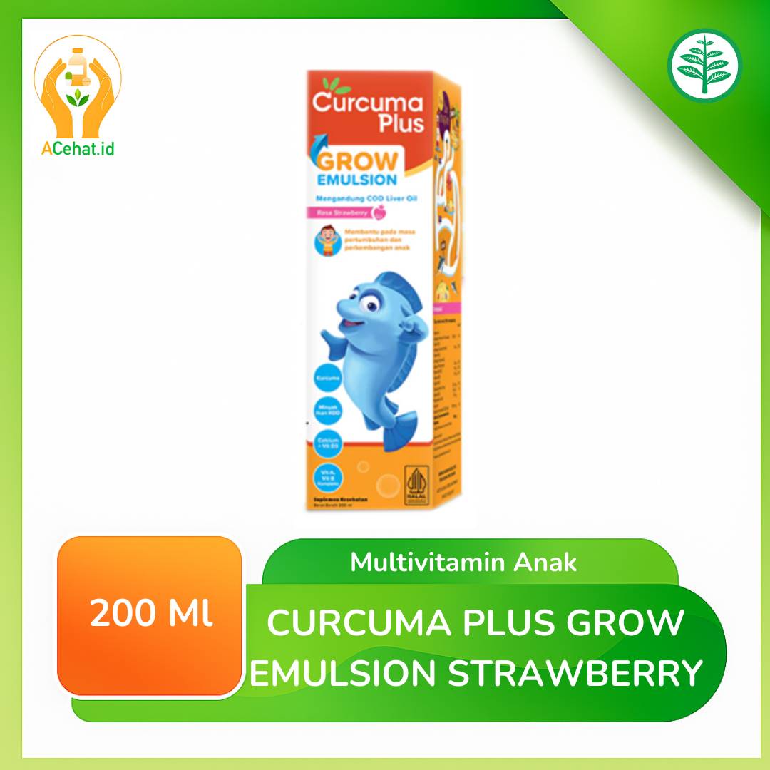 CURCUMA PLUS GROW EMULSIOON STRAWBERRY 200 ML