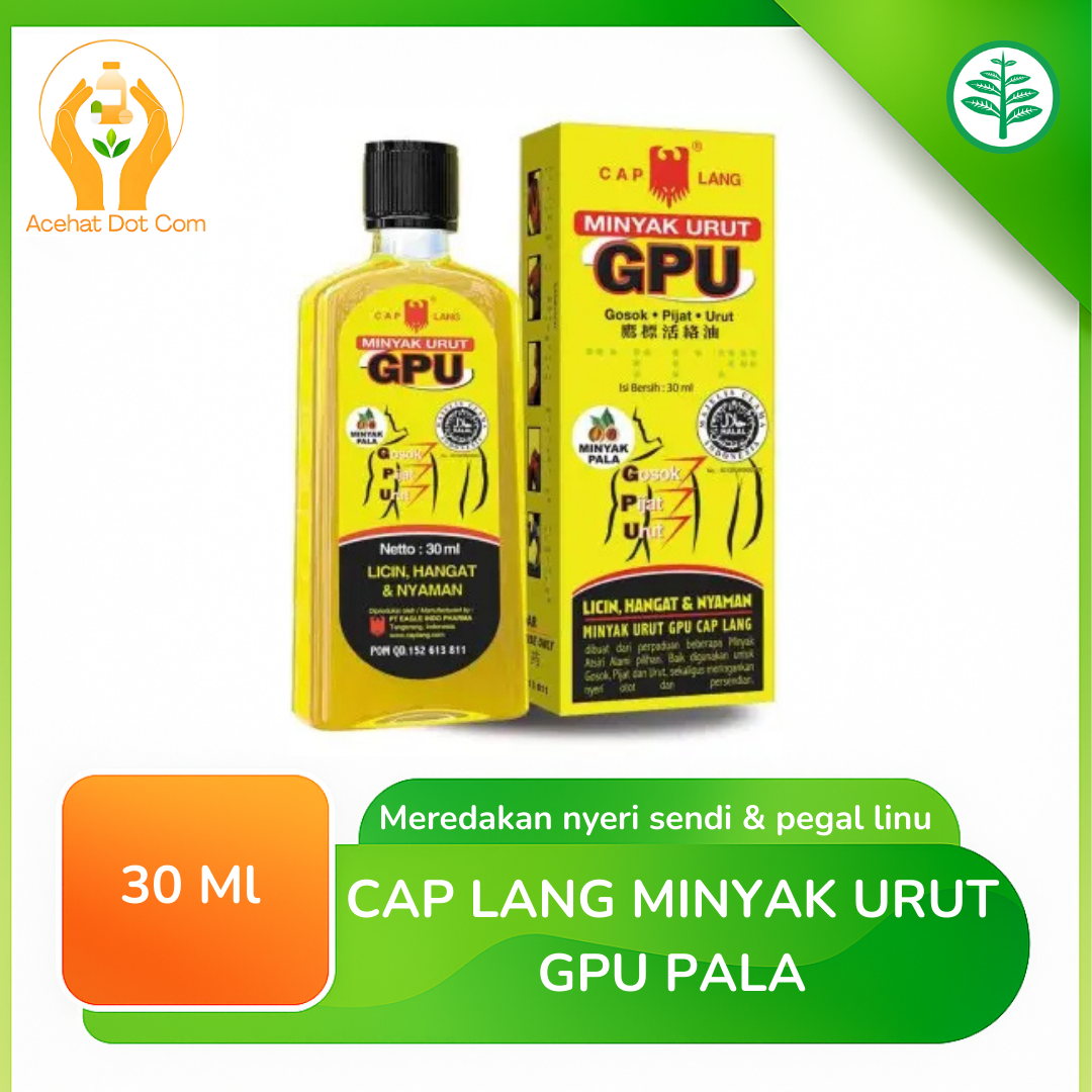 Cap Lang Minyak Urut Gpu Pala 30 Ml