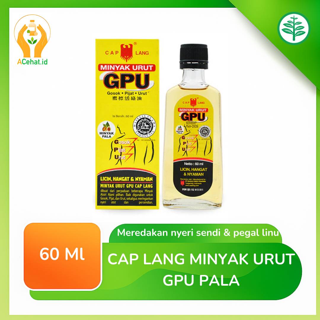 Cap Lang Minyak Urut Gpu Pala 60 Ml