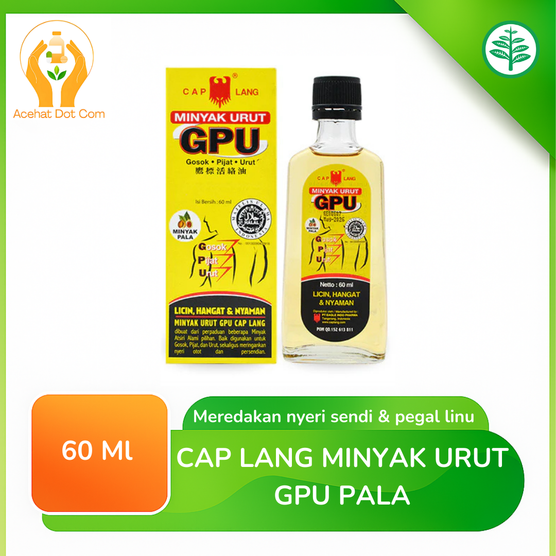 Cap Lang Minyak Urut Gpu Pala 60 Ml