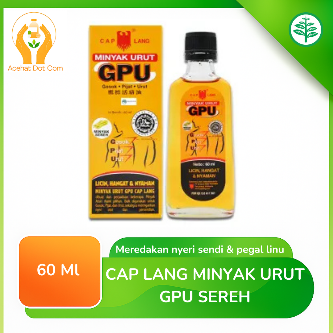 Cap Lang Minyak Urut Gpu Sereh 60 Ml