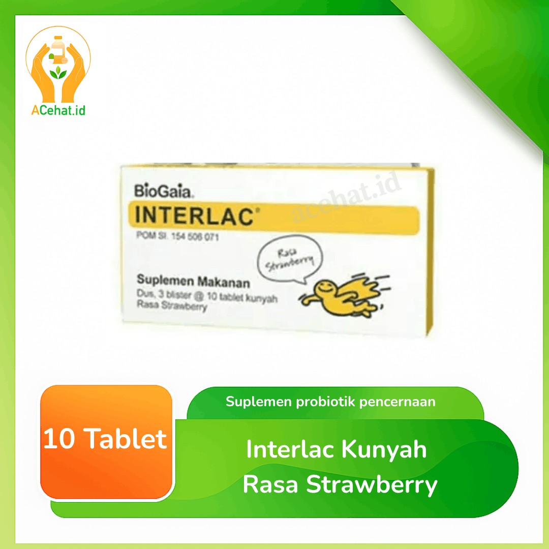 Interlac Kunyah Rasa Strawberry 10 Tablet