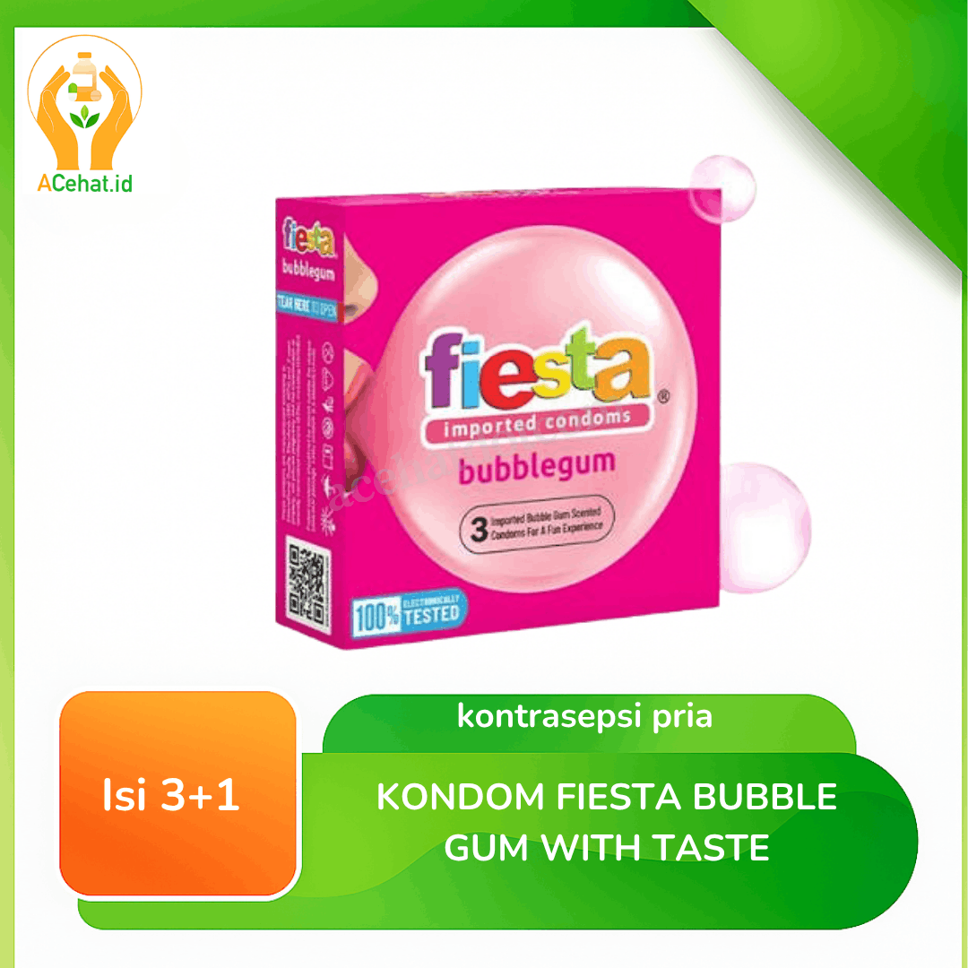 Kondom Fiesta Bubble Gum With Taste Isi 3+1