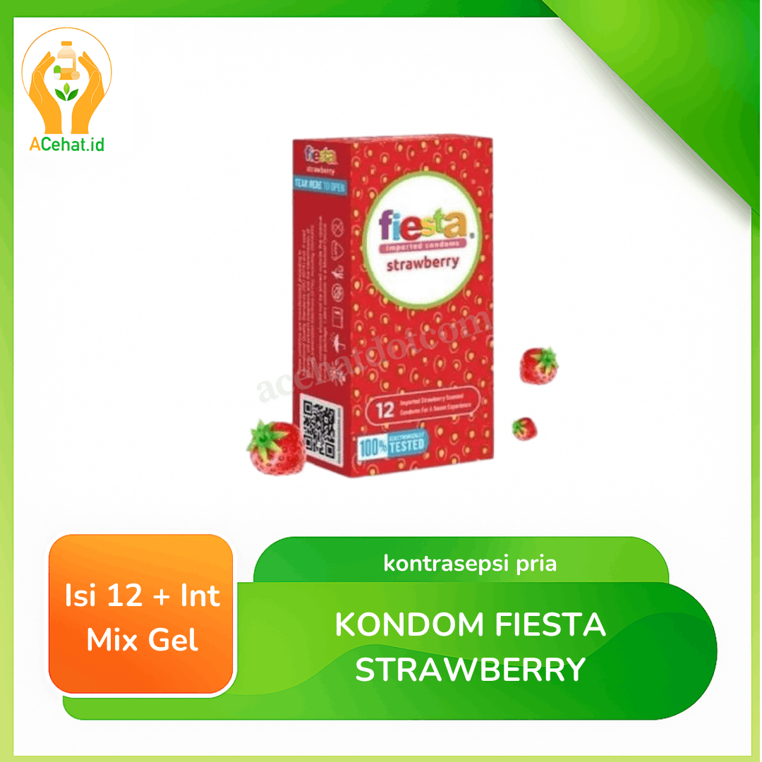 Kondom Fiesta Strawberry Isi 12 + Int Mix Gel