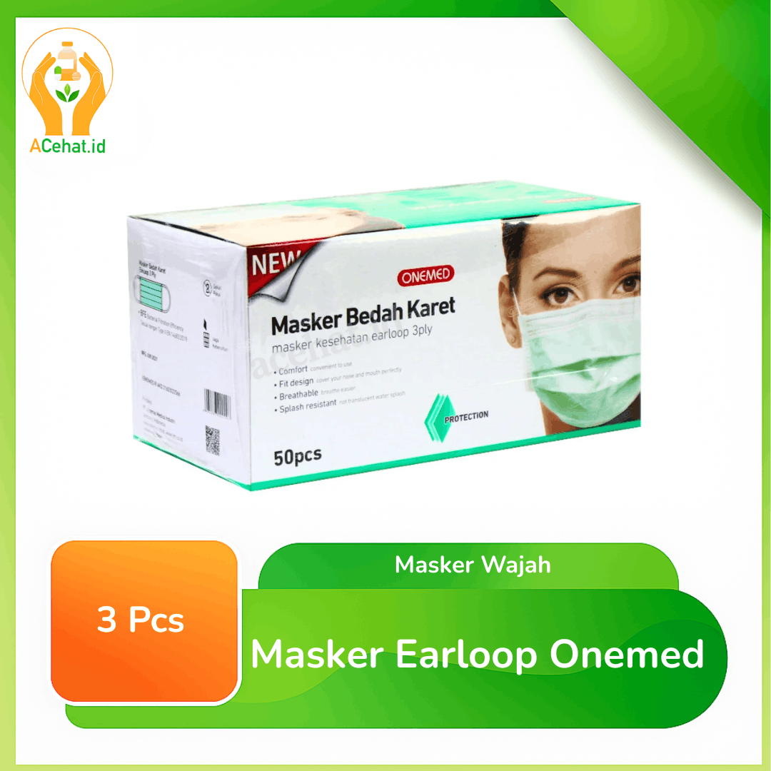Masker Earloop Onemed 3 Pieces