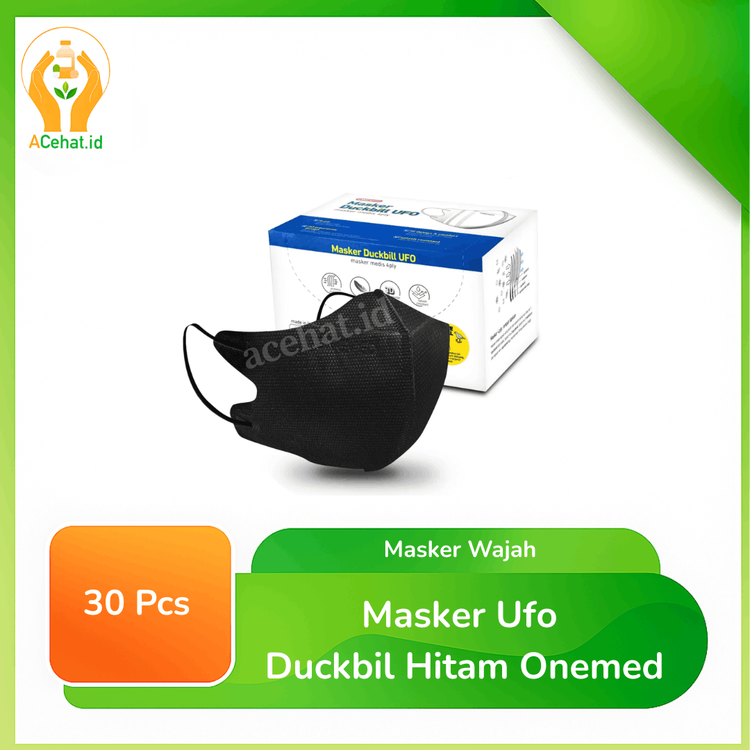 Masker Ufo Duckbil Hitam Onemed 30 Pieces