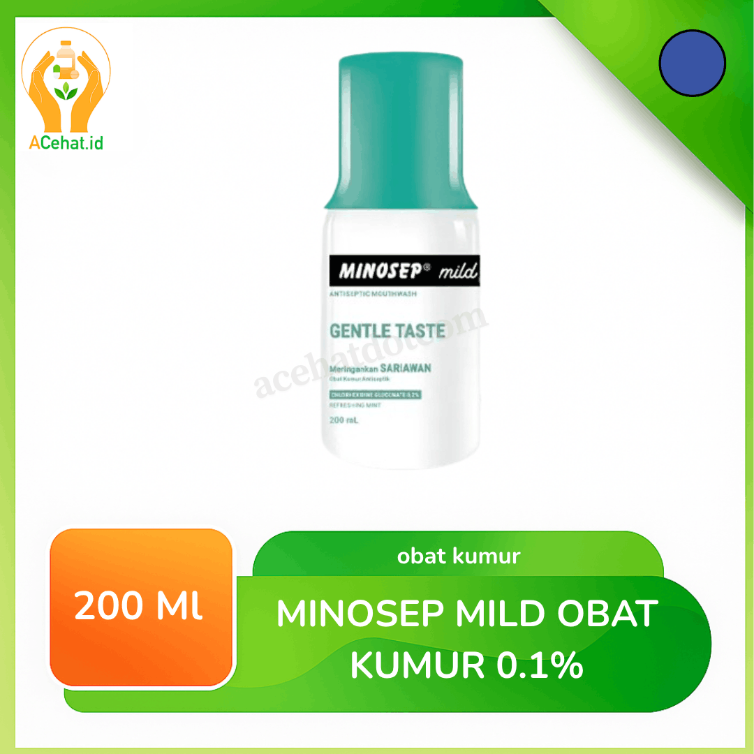 Minosep Mild Obat Kumur 0.1% 200 ml (Hijau)