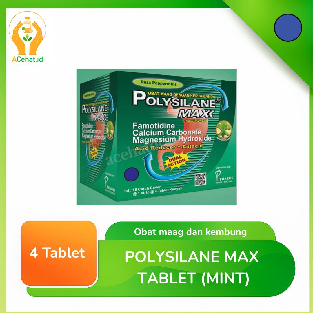 POLYSILANE MAX TAB (MINT) 10 strip @4 tab kunyah – acehat
