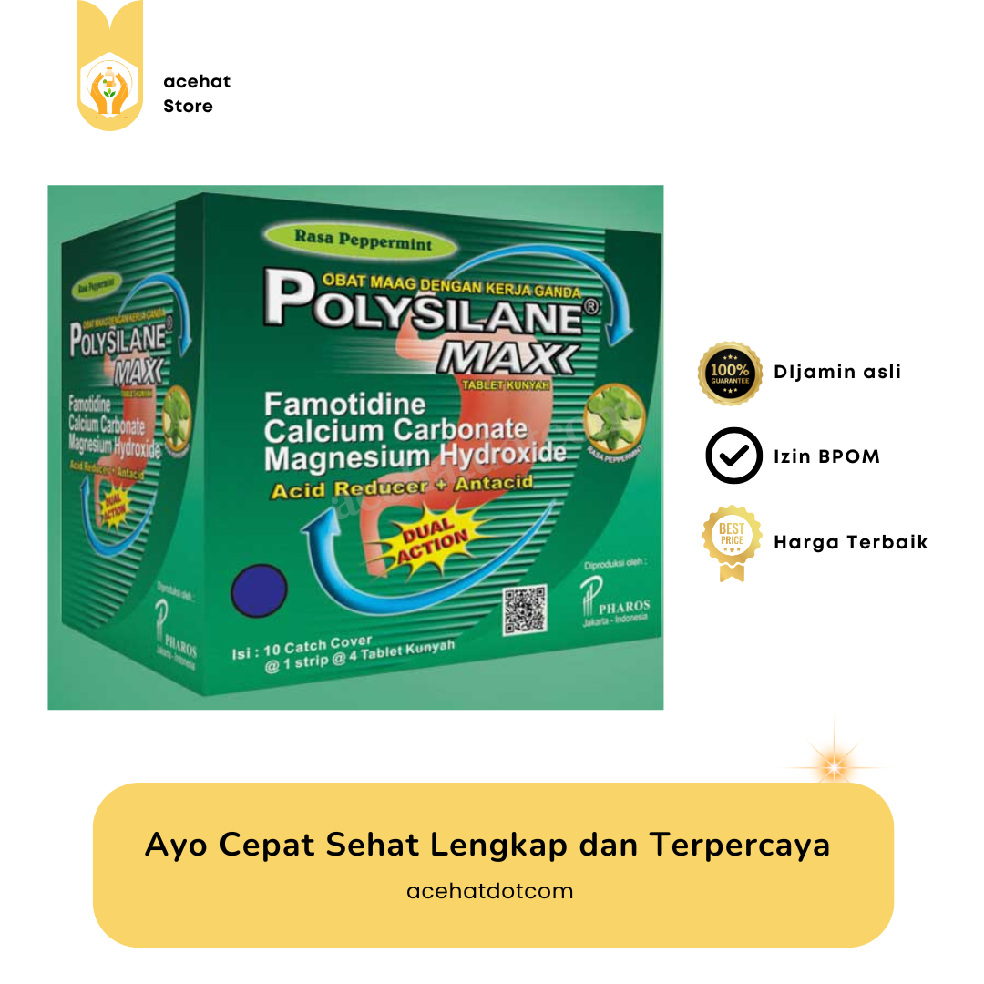 POLYSILANE MAX TAB (MINT) 10 strip @4 tab kunyah
