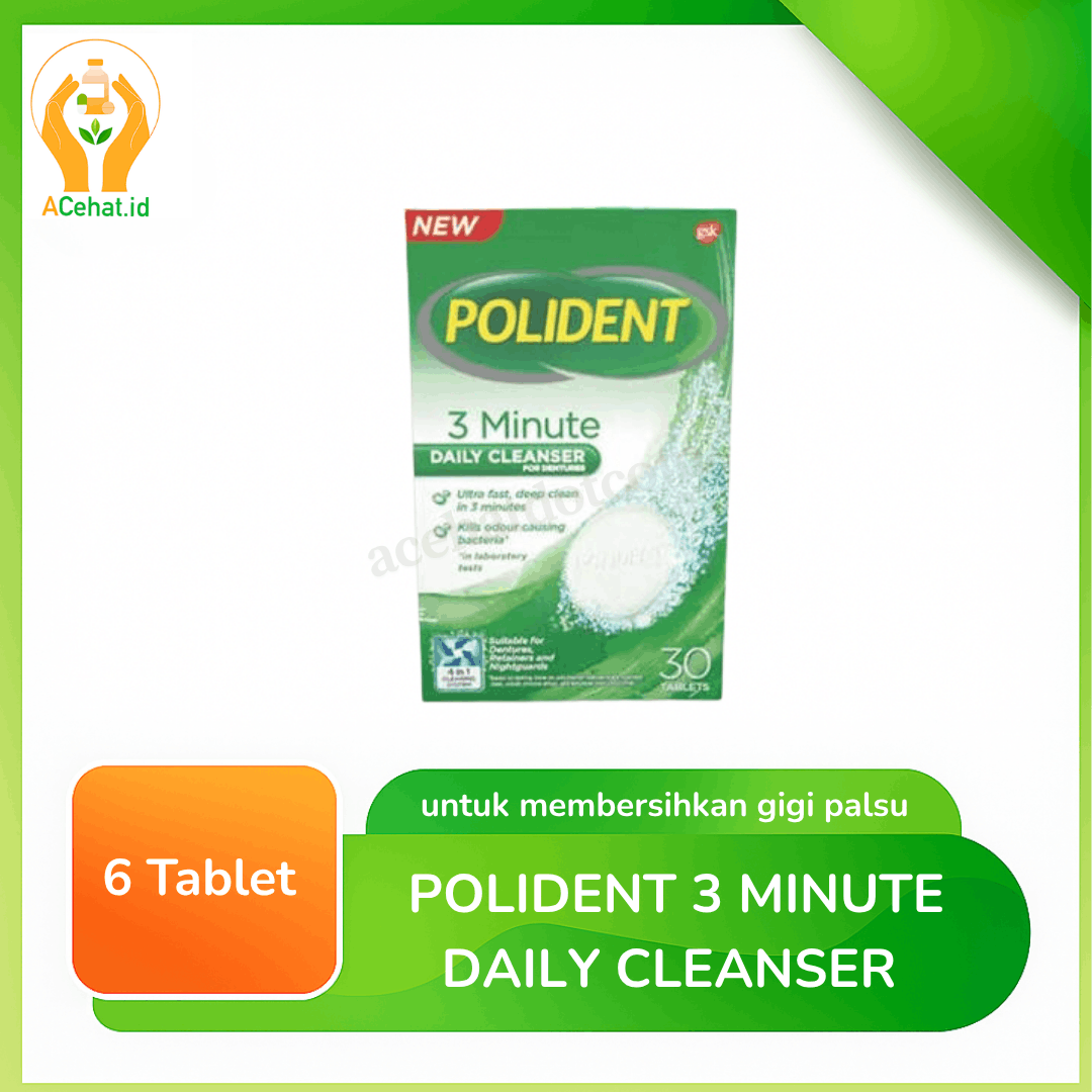 Polident 3 Minute Daily Cleanser 6 Tablet