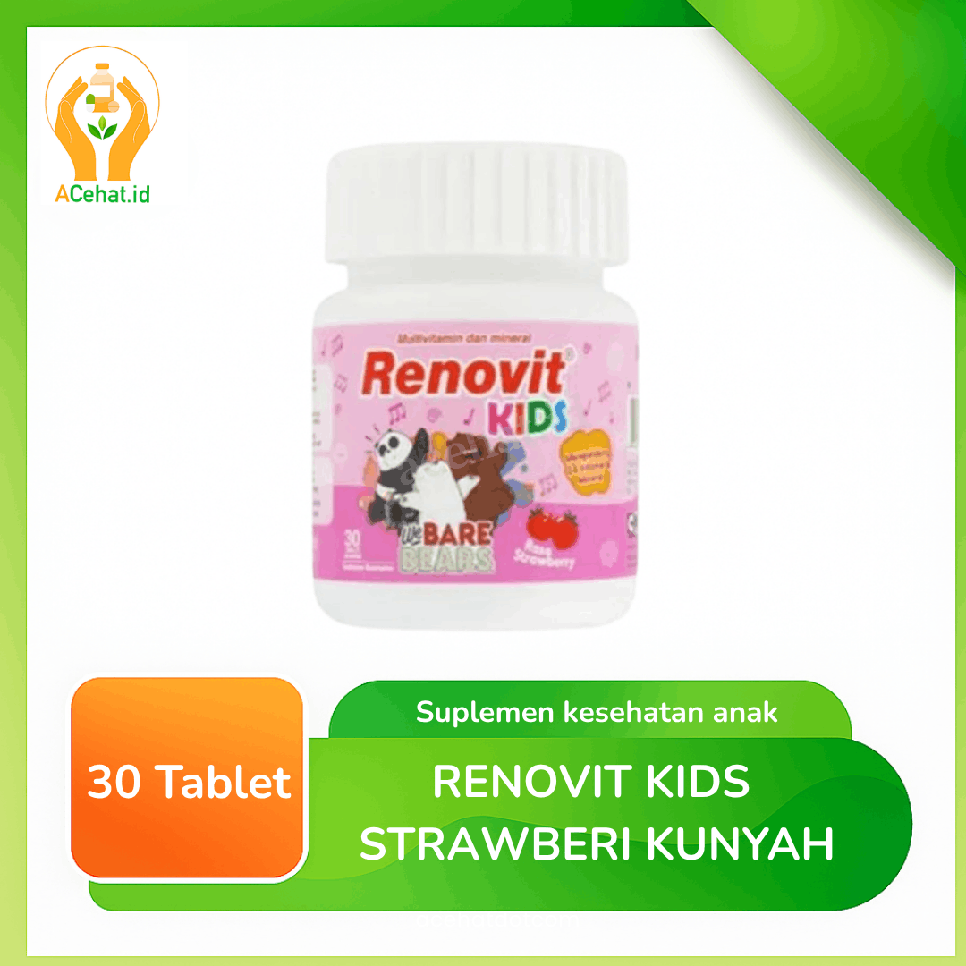Renovit Kids Strawberry 30 Tablet Kunyah
