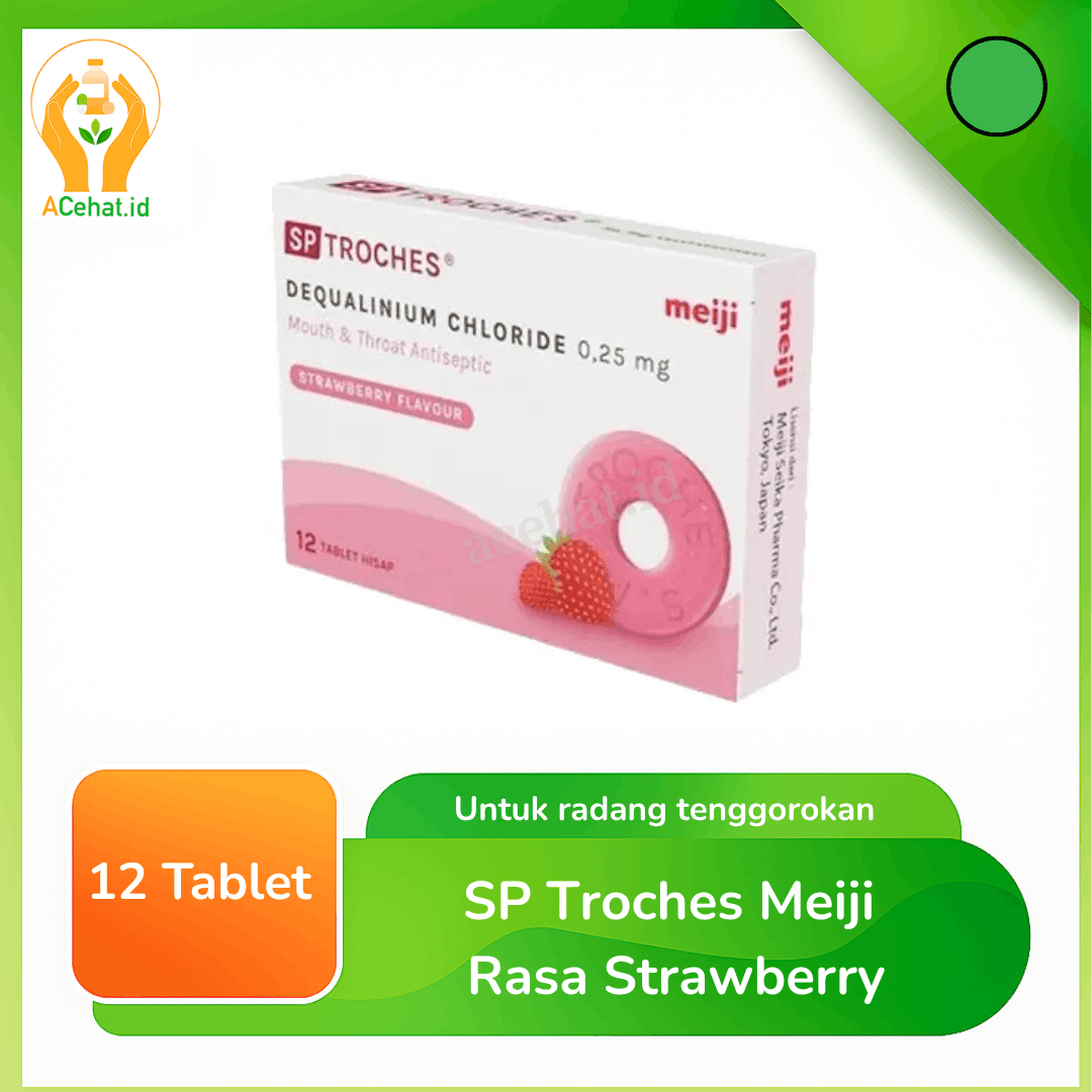 SP Troches Meiji Rasa Strawberry 12 Tablet
