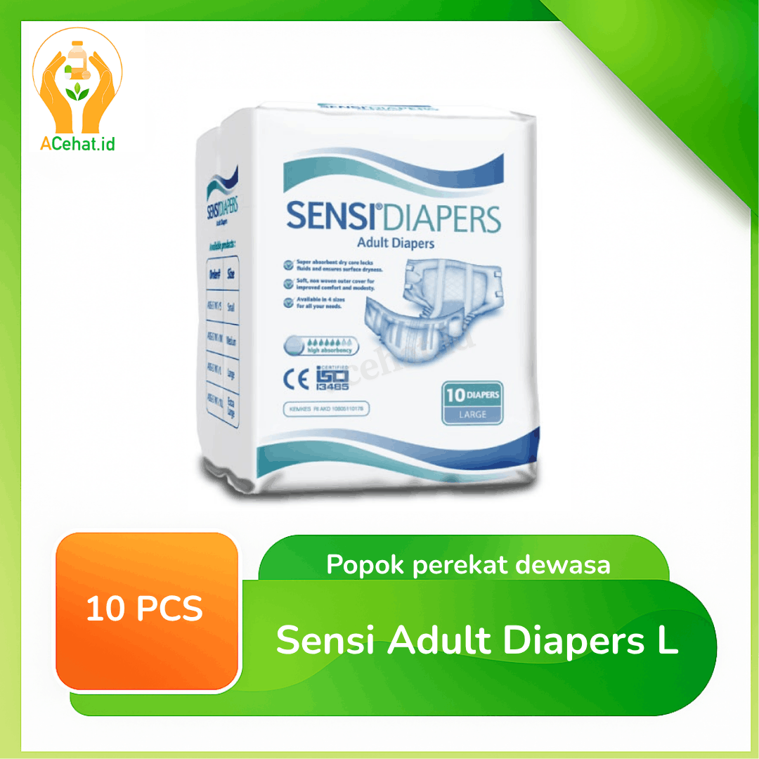 Sensi Adult Diapers L 10 Pieces
