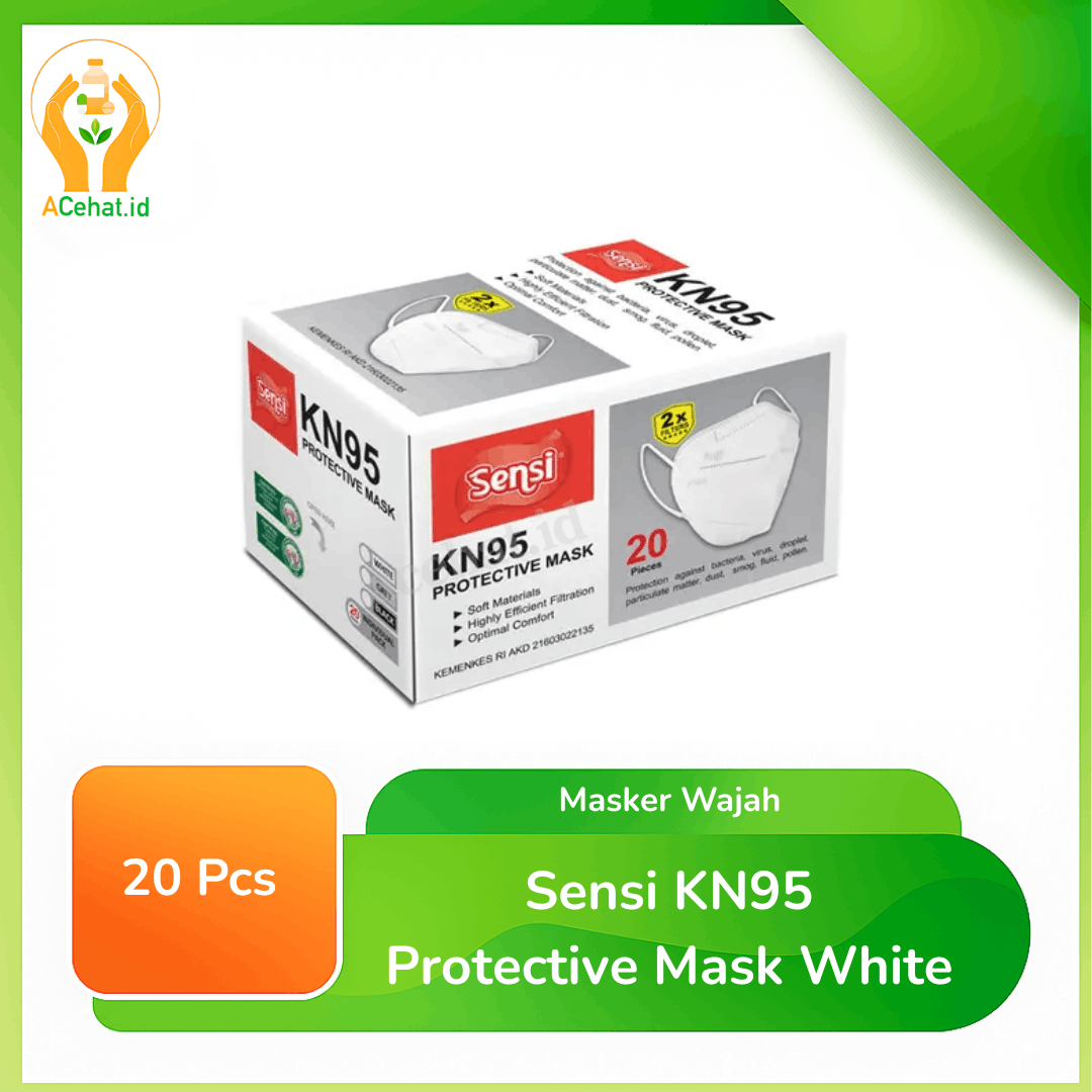 Sensi KN95 Protective Mask White 20 Pieces