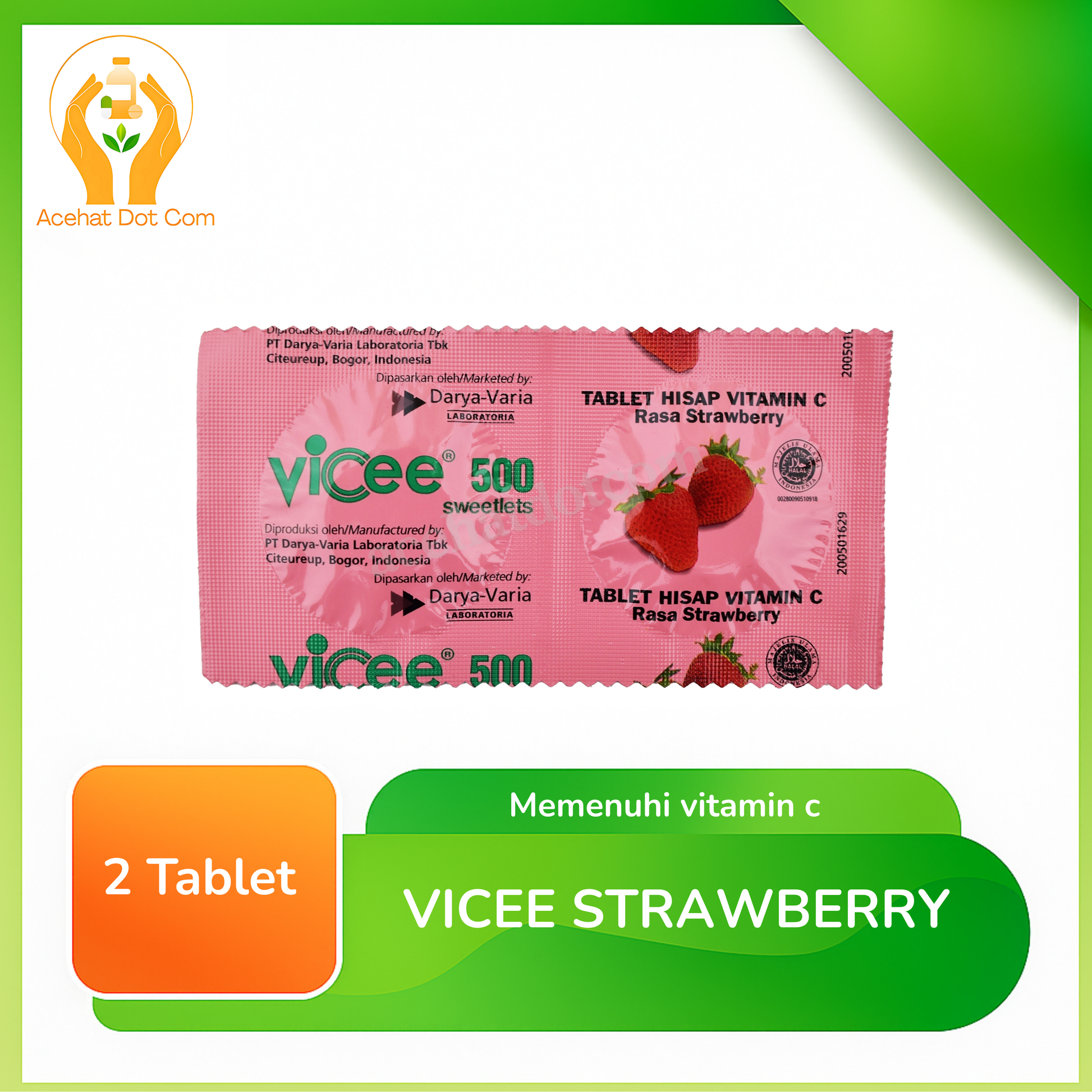 VICEE STRAWBERRY 50 STRIP @2 TAB 
