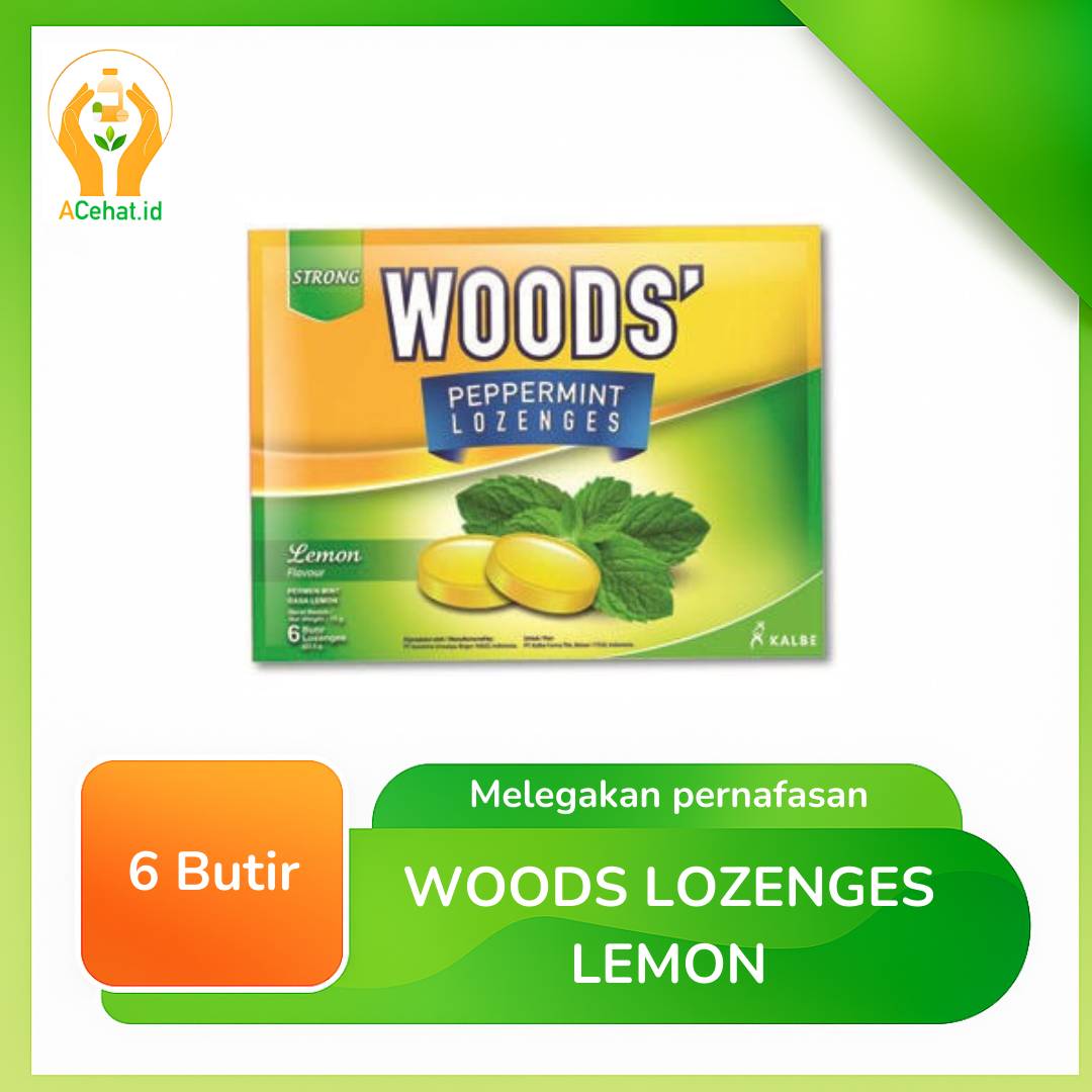 WOODS LOZENGES LEMON ISI 6