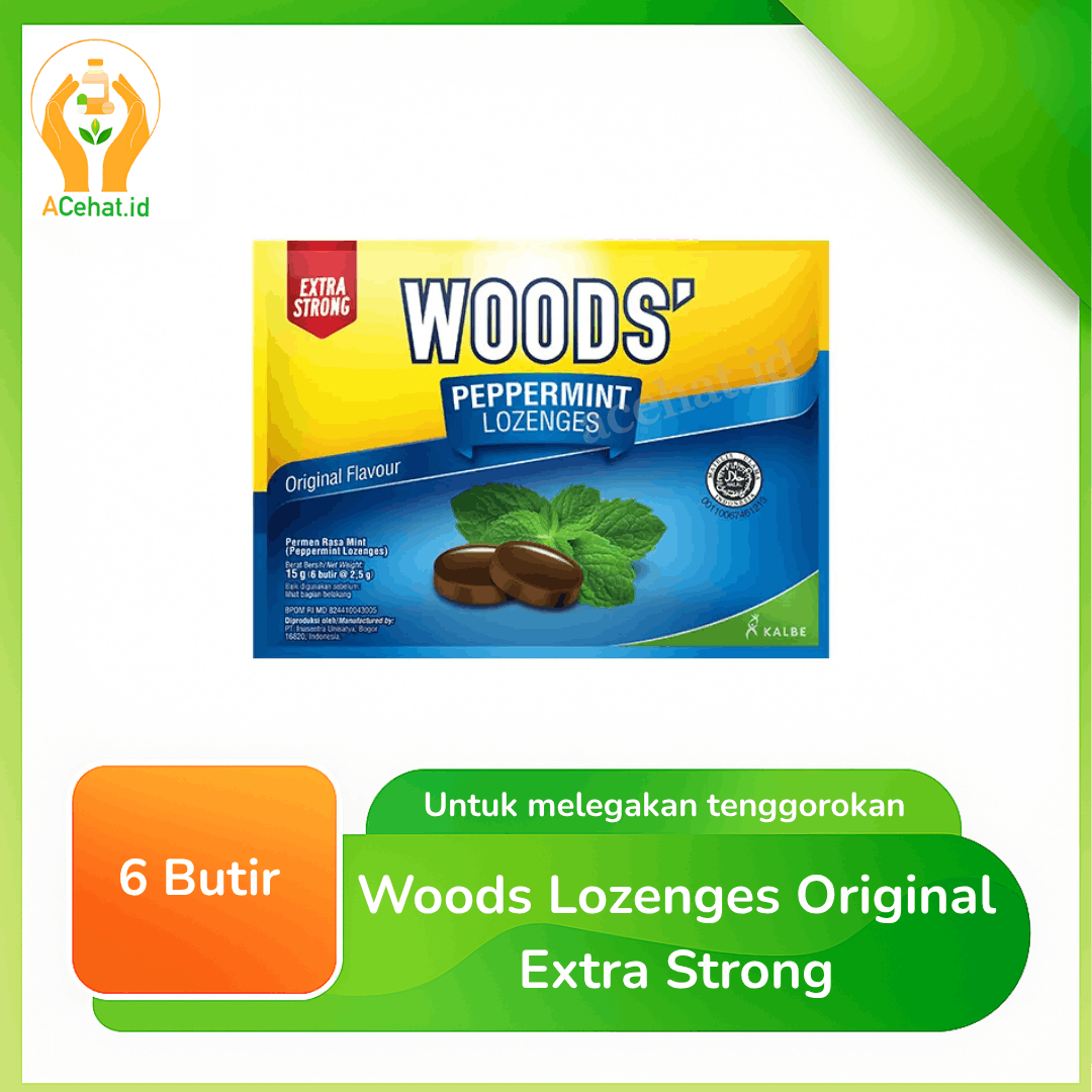 Woods Lozenges Original Extra Strong 6 Butir