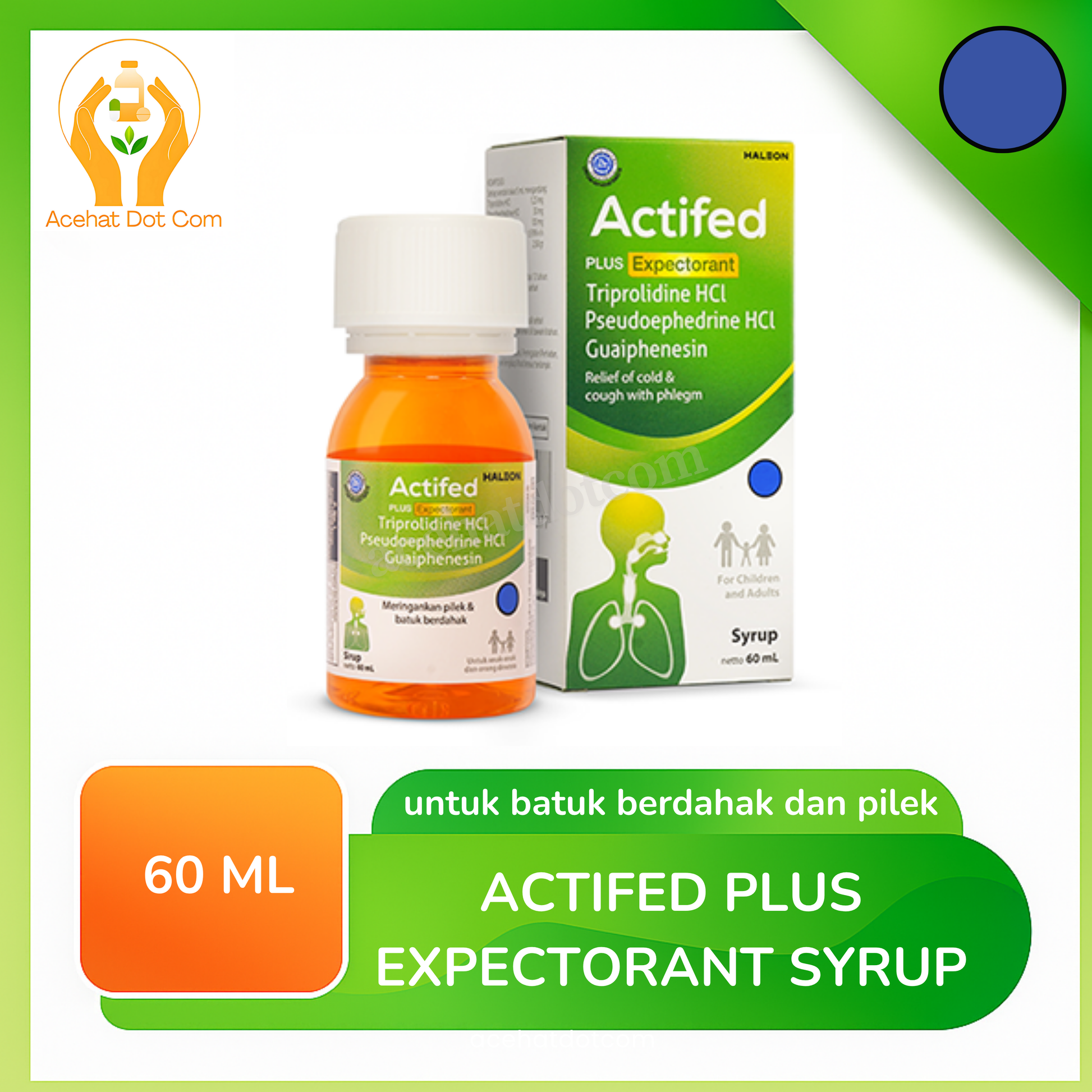 ACTIFED PLUS EXPECTORANT SYR 60 ML (HIJAU)