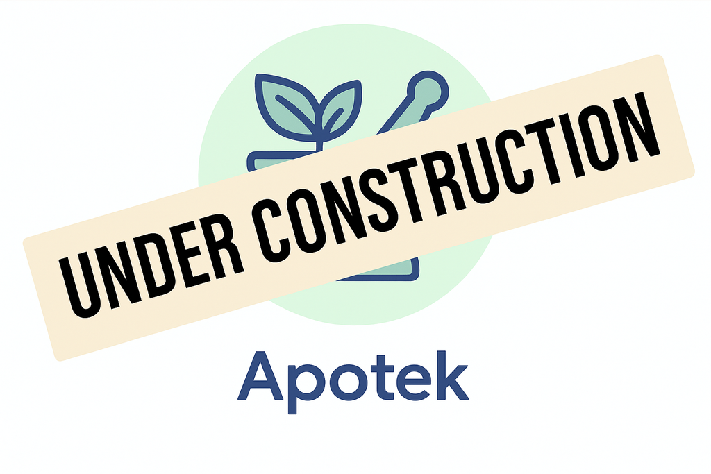 Apotek logo with Under Construction label