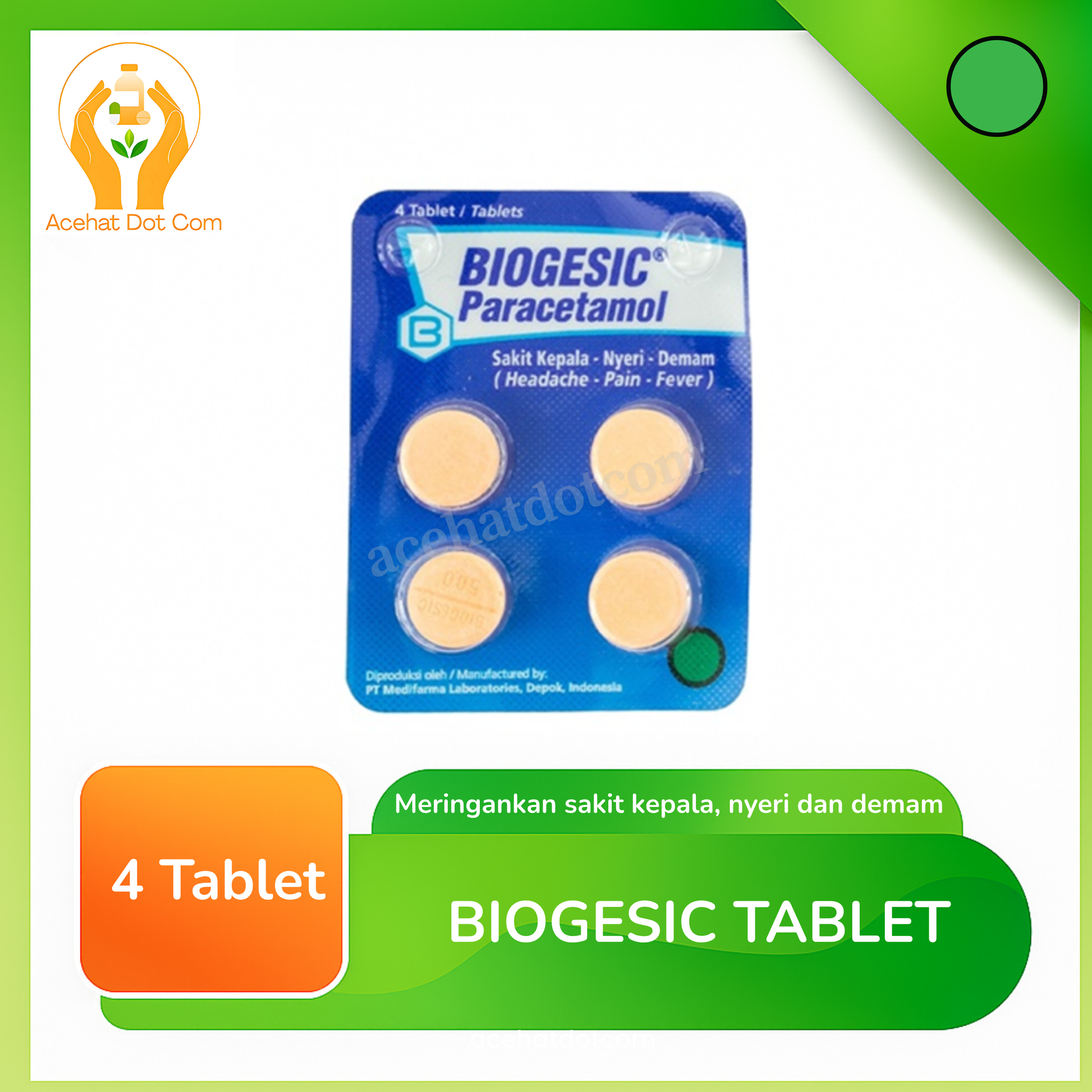 BIOGESIC 500 MG 25 blister @4 tab)