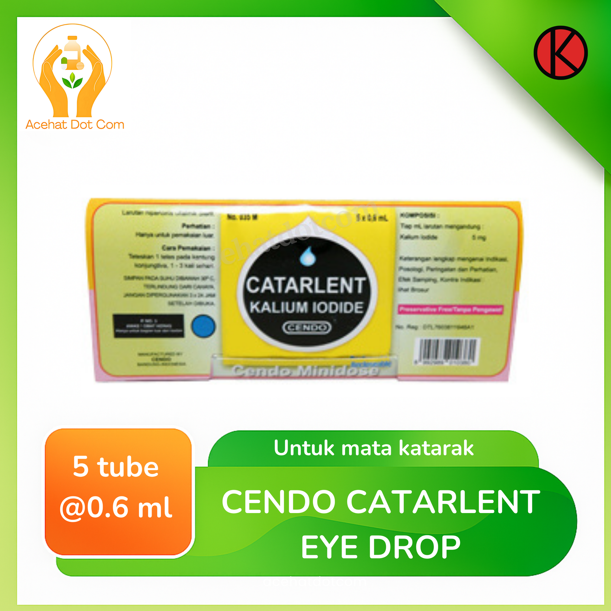 CENDO CATARLENT MINIDOSE 5 tube @ 0.6 ml