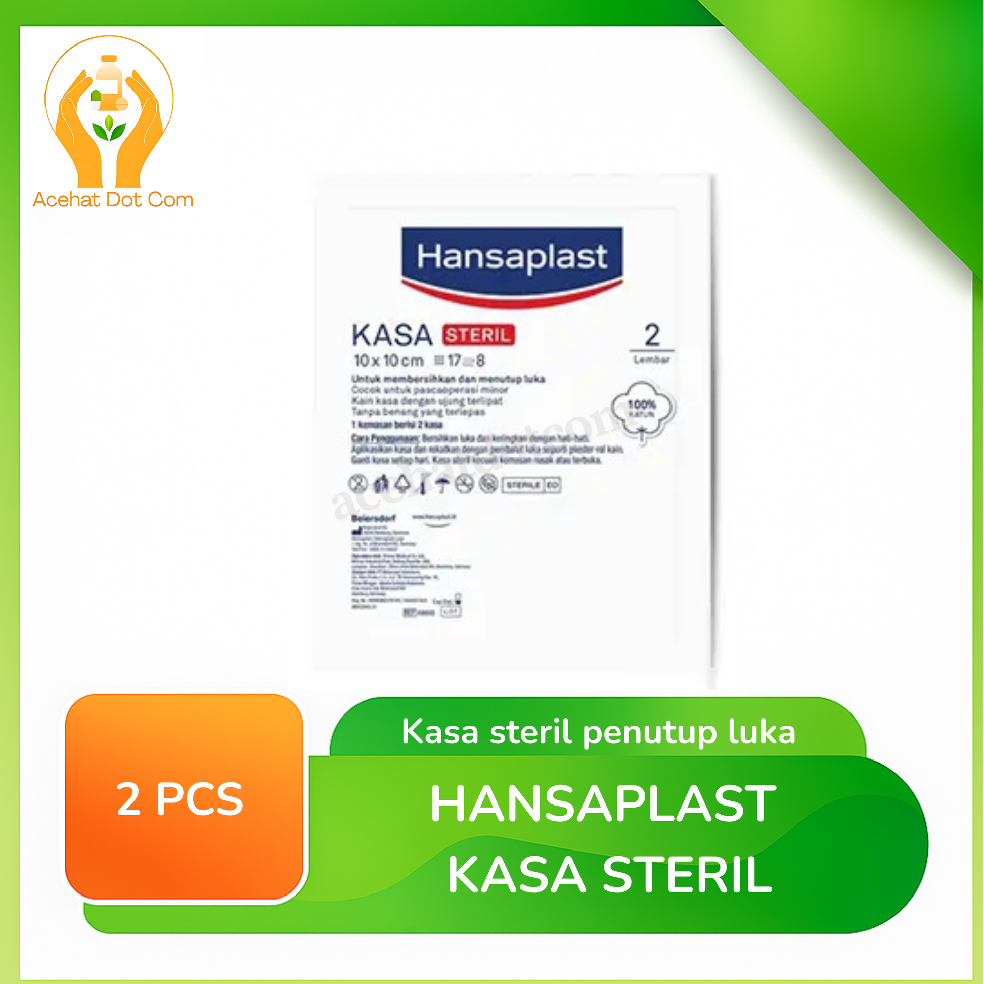 HANSAPLAST KASA STERIL 10X10 CM 5 PIECES @2 LEMBAR 