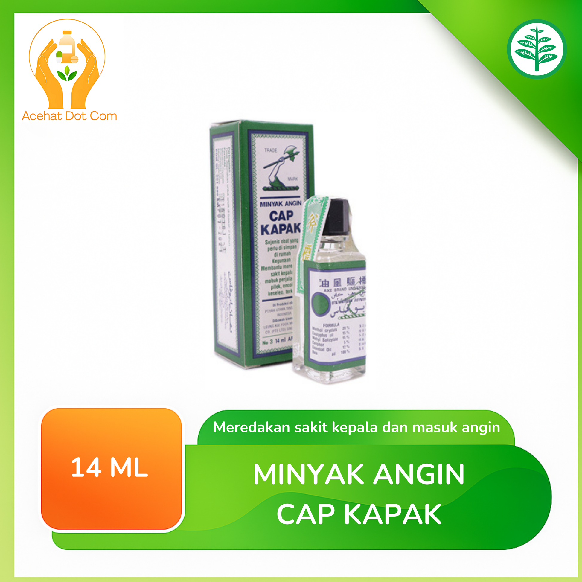 Minyak Angin Cap Kapak 14 Ml 