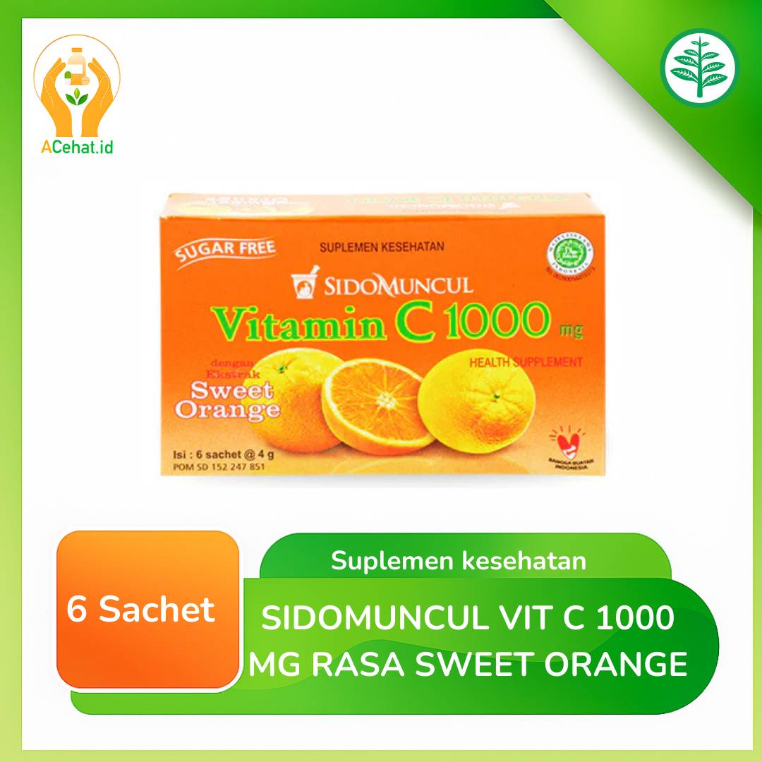 SIDOMUNCUL VITAMIN C 1000 MG RASA SWEET ORANGE ISI 6 SACHET