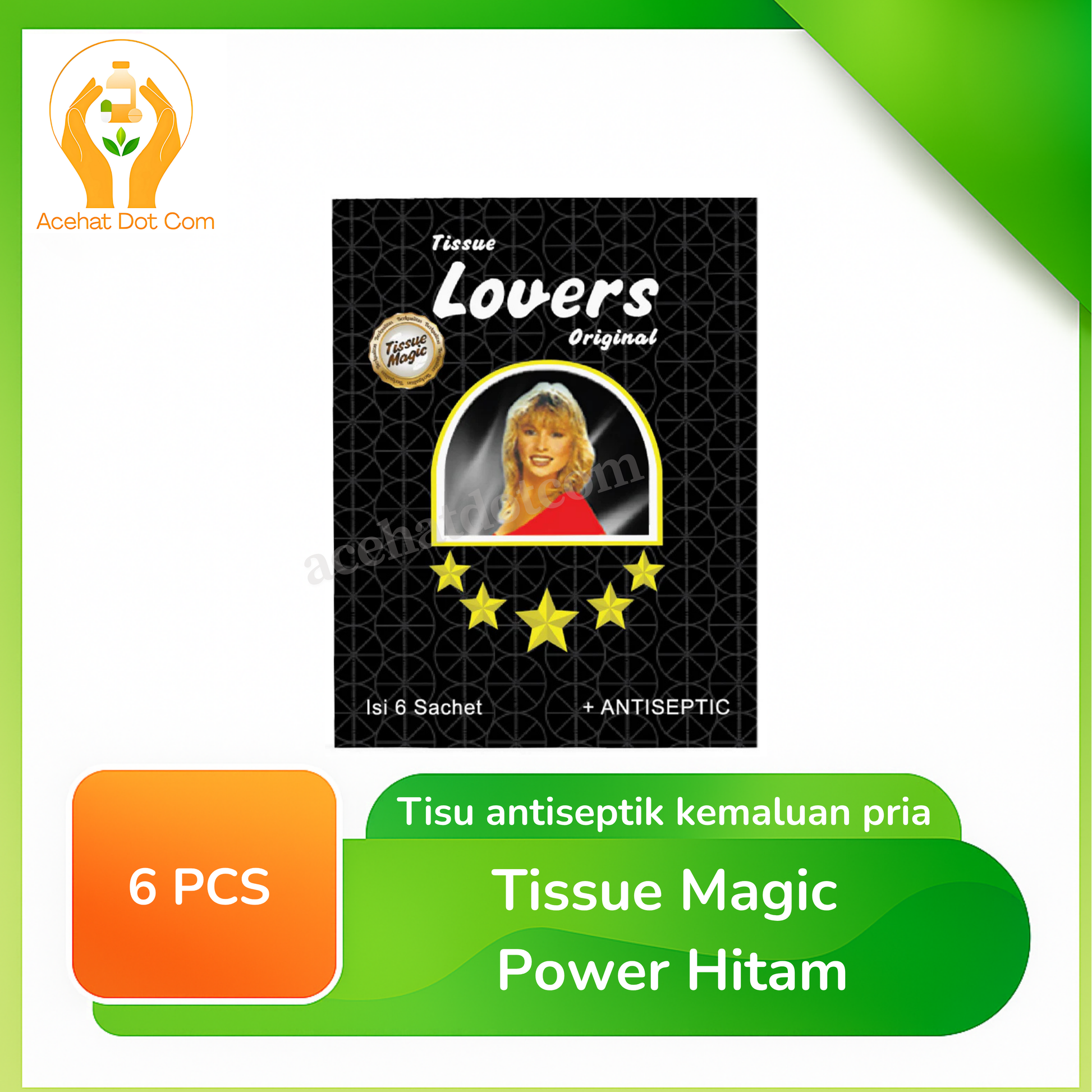 TISU LOVERS UNTUK PRIA ISI 6 SACHET (MAGIC POWER) 
