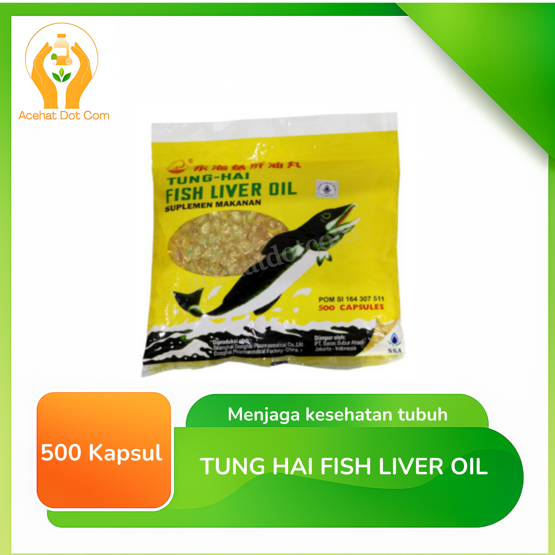 Minyak Hati Ikan Tung Hai 500 Kapsul 